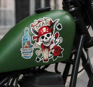 Sticker moto réservoir de carburant vert - TenStickers