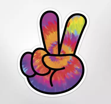 Sticker moto symbole de paix tie and dye - TenStickers