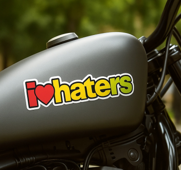 Sticker moto texte d'amour pour les haters - TenStickers