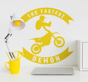 Autocollant moto cross the fastest demon - TenStickers