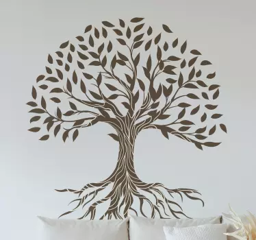 Sticker mural salon arbre de vie style vintage - TenStickers