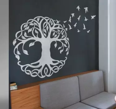 Sticker mural salon zen arbre de vie - TenStickers