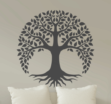 Sticker arbre de vie monocolore en cercle - TenStickers