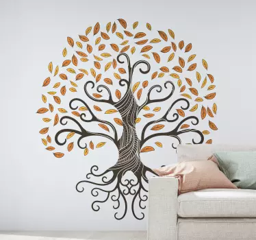 Sticker mural nature arbre de vie automne - TenStickers