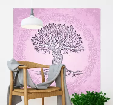 Sticker mural nature style mandala arbre de vie - TenStickers