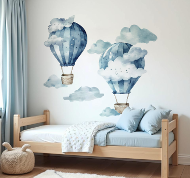 Sticker mural ballons bleus - TenStickers