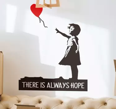 Sticker mural salon Banksy espère toujours - TenStickers