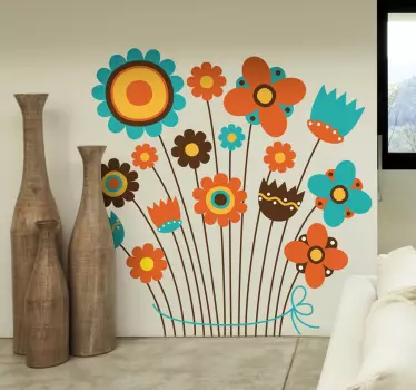 Sticker mural bouquet floral - TenStickers