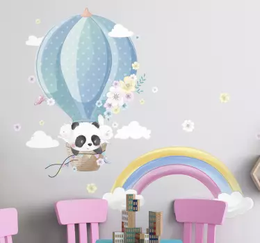 Sticker chambre bébé animaux sauvages sur pétales - TenStickers