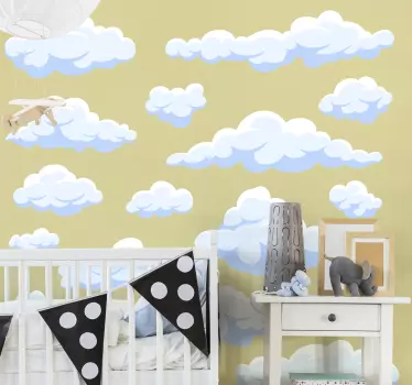 Sticker mural Chambre Enfant Nuages réalistes - TenStickers