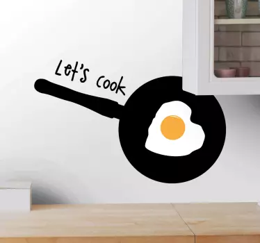 Sticker Mural Cuisine avec un œuf au plat - TenStickers