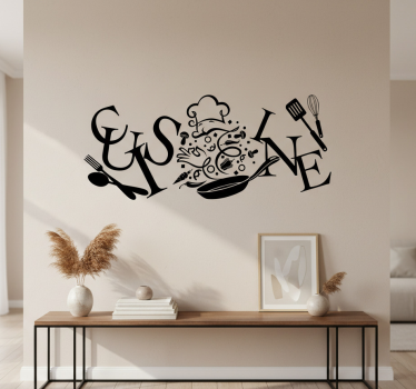 Sticker mural cuisine avec ustensiles - TenStickers