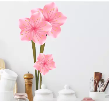 Sticker fleur roses petit format - TenStickers