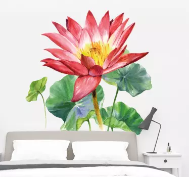 Sticker Mural Fleur Aquarelle de lotus - TenStickers
