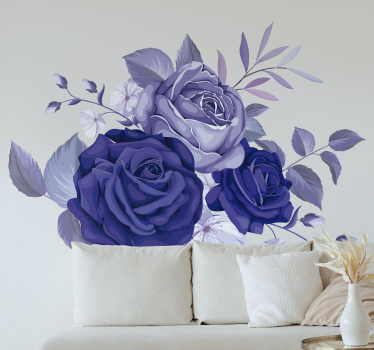 Sticker Mural Fleur Bouquet de fleurs violettes - TenStickers