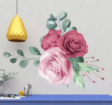 Sticker mural chambre fleurs bouquet de pivoines - TenStickers