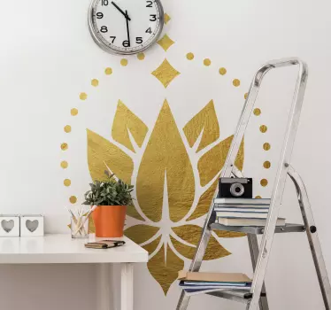 Sticker fleurs lotus doré - TenStickers