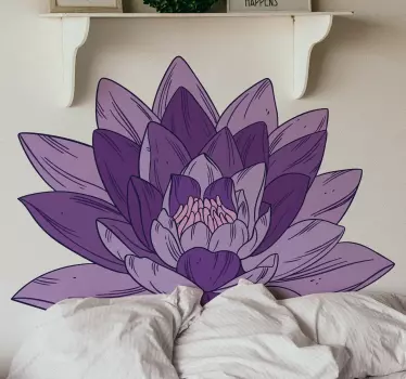 Sticker Mural Fleur Lotus violet - TenStickers