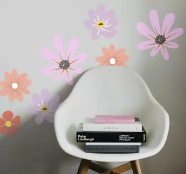 Sticker Mural Fleur magique rose - TenStickers