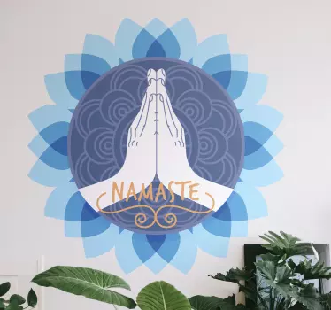 Sticker Mural Fleur Phrase de namaste fleur de lotus - TenStickers