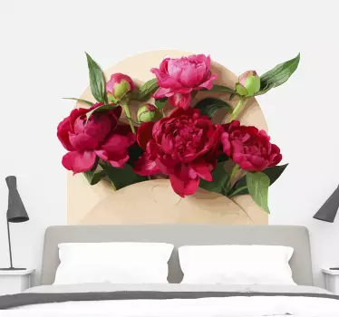 Sticker Mural Fleur Pivoine dans une enveloppe - TenStickers