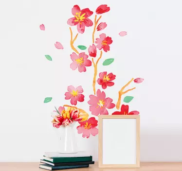 Sticker mural fleurs printemps japonais - TenStickers