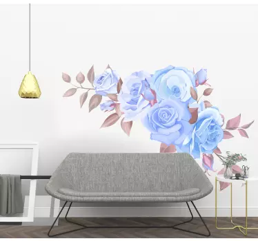 Sticker Mural Fleur Roses violettes - TenStickers