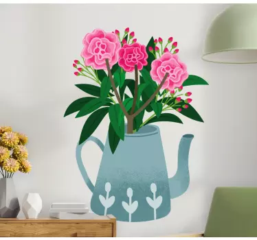 Sticker Mural Fleur Trois roses dans un seau - TenStickers