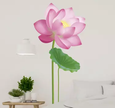 Sticker Mural Fleur unique de lotus - TenStickers