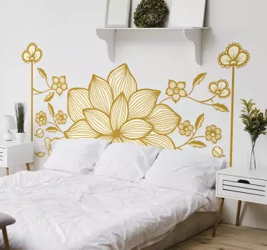 Sticker mural Fleurs jaunes graphiques - TenStickers