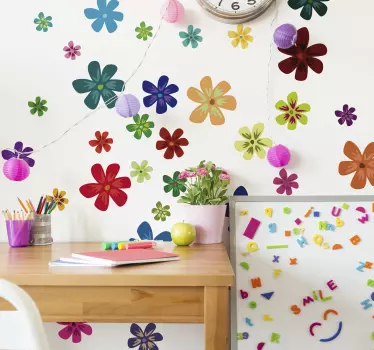 Sticker fleurs multicolores - TenStickers