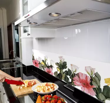 Sticker cuisine fleurs - TenStickers