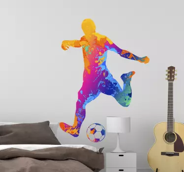 Sticker foot tir de joueur multicolore - TenStickers