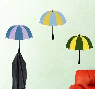 Sticker Entrée Porte-Parapluie de Couleurs - TenStickers