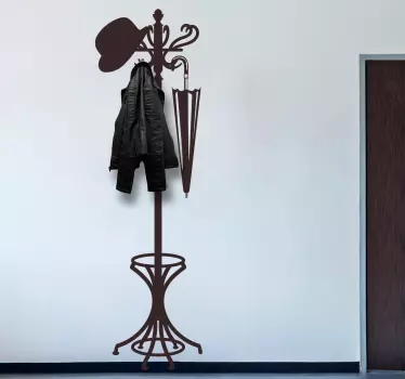 Sticker Mural Porte Manteau Style vintage - TenStickers