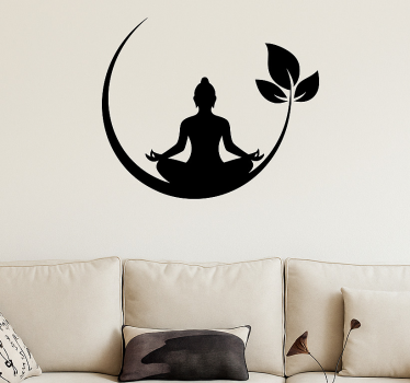 Sticker mural salon design minimaliste zen bouddhiste - TenStickers