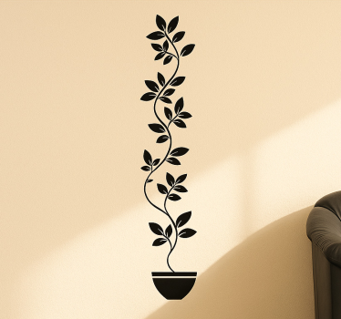 Sticker mural salon plantes grimpantes hautes - TenStickers
