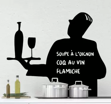 Sticker ardoise Serveur chic - TenStickers