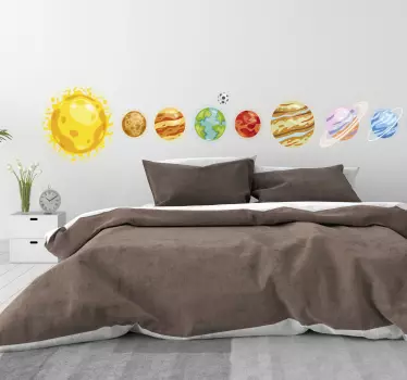 Sticker Mural Système solaire toutes les planètes - TenStickers