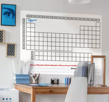 Tableau blanc adhésif tableau périodique - TenStickers