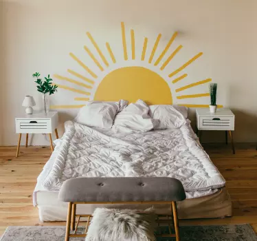 Sticker tête de lit soleil minimaliste - TenStickers