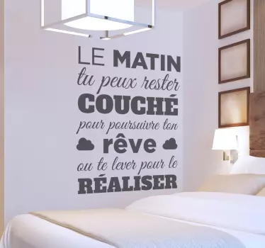 Sticker motivation texte matin - TenStickers