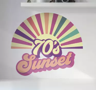 Sticker Mural Texte Soleil géométrique des années 70 - TenStickers