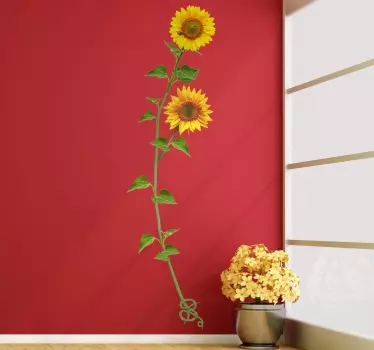 Sticker mural salon fleurs de tournesol - TenStickers