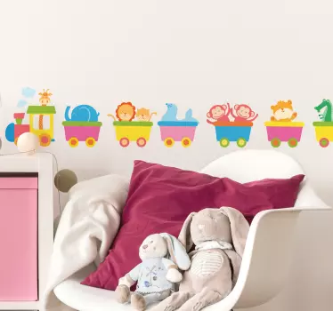 Sticker mural train animal - TenStickers