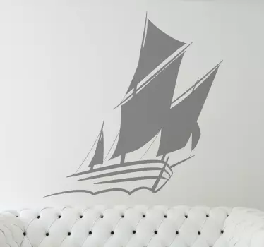 Sticker mural voilier monochrome - TenStickers