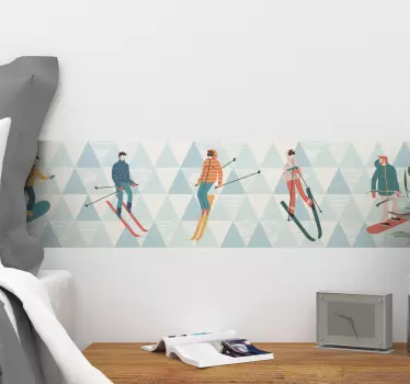 Frise adhésive motif skieurs - TenStickers