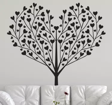 Sticker nature arbre en forme de cœur - TenStickers