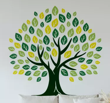 Sticker nature arbre feuillu luxuriant - TenStickers