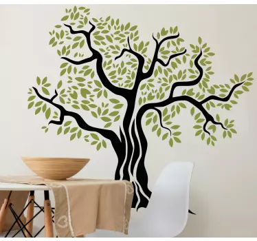 Sticker nature arbre feuillu stylisé - TenStickers